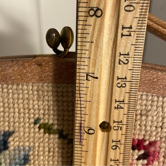 Vintage Needlepoint Handbag Purse
Handmade Floral pattern cross-stitch MCM bag - Picture 14 of 16